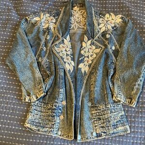 LEE SANDS Vintage Embellished Denim Jean Jacket
